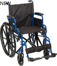 Drive Medical Blue Streak Lightweight Wheelchair with Swing-Away Footrests, NEW