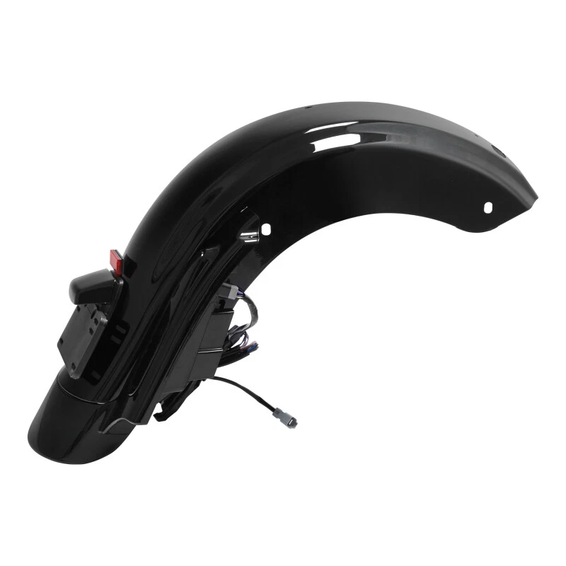 Sistema de guardabarros trasero negro vivo con luz LED apto para Harley Road Glide 2009-2013 Foto 3 de 4