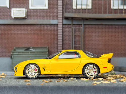 CR FH 1:64 Yellow JDM RX7 FD3S A-Spec Speed Sports Model Diecast Metal Car New - Picture 7 of 17