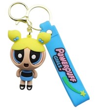 Powerpuff Girls Bubbles Cartoon Character 3D Multi Charm Keychain Keyring