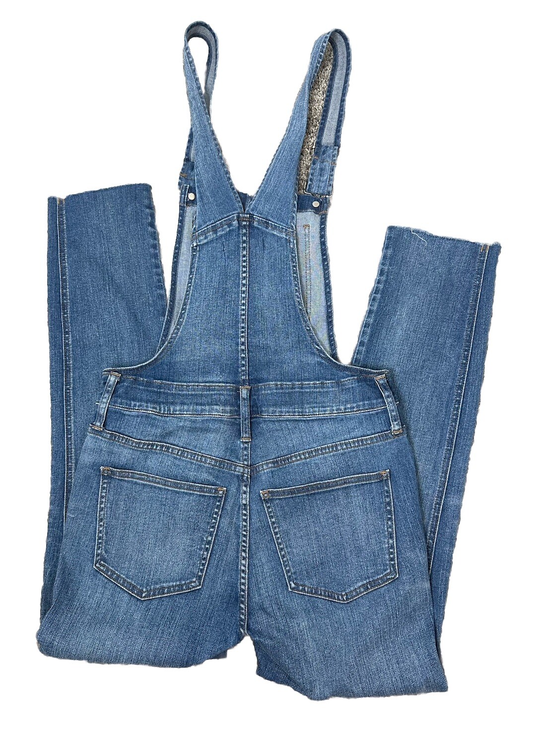 Madewell Skinny Denim Overalls in Kemp Wash jeans Raw Hem. Sz Small image 6