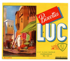 BUVARD -  Biscottes LUC. Rue Afrique du Nord. TBE (CLA109)