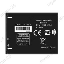 For Alcatel 3.7V Lithium Cell Phone Battery 850 mAh QWERTY 3.15Wh CAB3120000C1