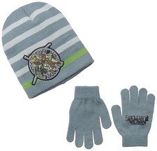 Teenage Mutant Ninja Turtle Beanie Hat Cap Gloves Set One Size Fits Boy 5 to 8