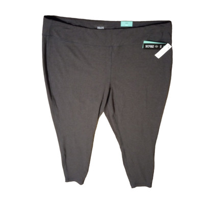 Zelos High Waist Cotton Ankle Performance Leggings Yoga Size 4X Heather Gray 40''