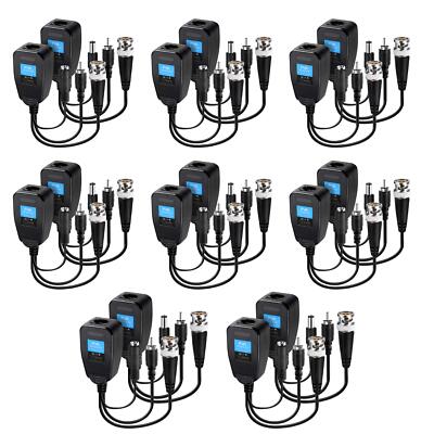 Passive Video Balun 8 Pairs Passive Video Power Balun Audio Connector 960P/10...