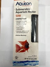 Aqueon Submersible Aquarium Heater, 50 Watts, Up to 20 Gallons, New/ Old Stock