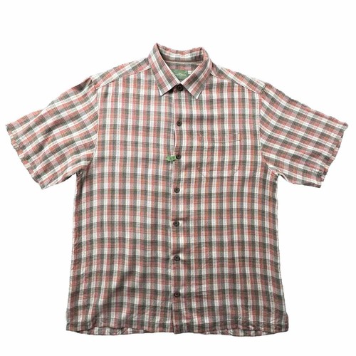 Camicia da campeggio Tommy Bahama grande 100% seta a quadri con bottoni davanti