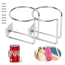 2X Universal 3.15" Stainless Steel Boat Ring Cup Drink Holder For Yacht Truck RV