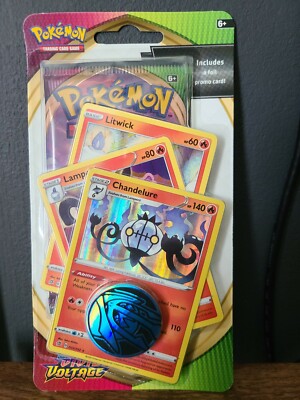 Pokémon Sword /& Shield Vivid Voltage Chandelure Lamprey Litwick Booster Pack New