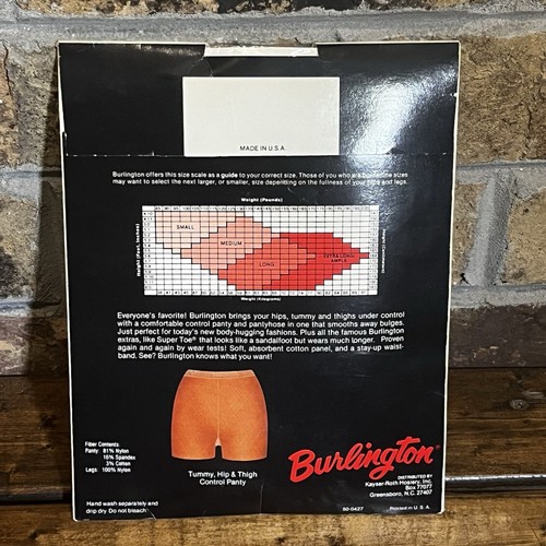 Vintage Burlington 341 Dove Grey M Sandalfoot Tummy & Hip Control Top Pantyhose - Picture 4 of 8