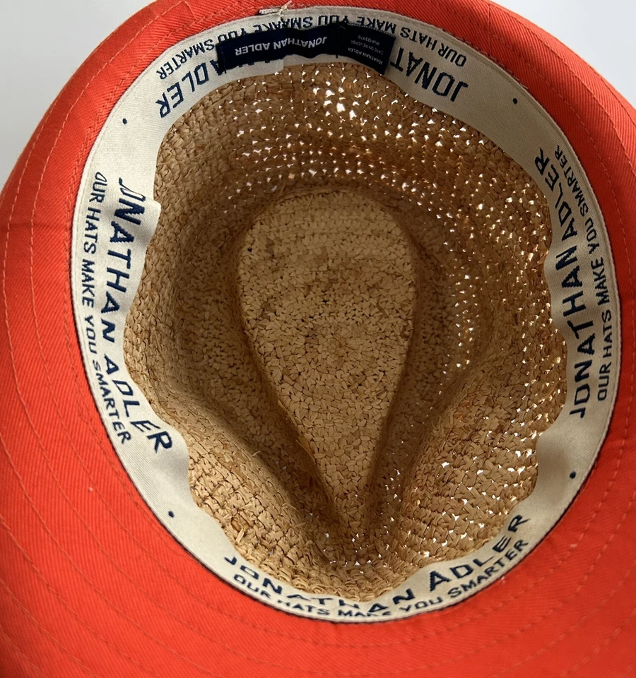 Sombrero Fedora de Paja Embalable Jonathan Adler Defecto Ala Naranja Foto 4 de 4