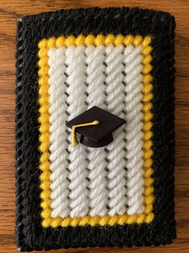 Handmade Needlepoint Plastic Canvas Gift Card Holder - Graduation