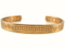 Greek Design Solid Copper / Cuff Bracelet  with Magnets