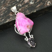 Solar Agate Amethyst Gemstone Handmade Pendant Jewelry For Unisex 2.6" AP-54439