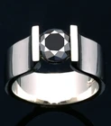 2.70 Ct Black Color Round Real Moissanite Engagement Ring Sterling Silver Size 7