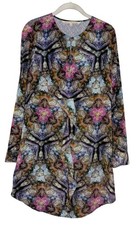 Rachel Roy Women’s Paisley Satin Ruffle Long Sleeve Dress Size 8