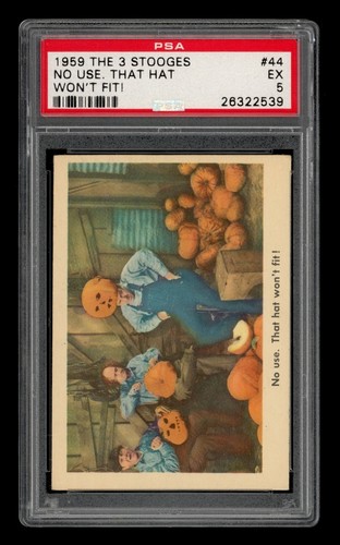 1959 The 3 Stooges Set-Break # 44 No Use. That Hat Won't Fit! PSA 5 EX