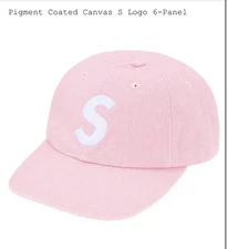 🚨NEW🚨SUPREME Pigment Coated Canvas S Logo 6-Panel Hat| PINK| FW25