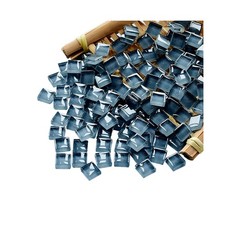 Mosaic Tiles Squares Dark Gray Crystal Glass Tile for 100g, Deep