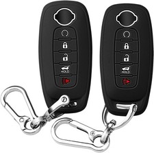 5-Button Key Fob Cover for 2023-2026 Nissan Rogue Pathfinder, 2-Pack, Black