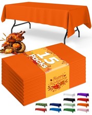 Niuara Orange Plastic Table Cloth Rectangle Table 15 Pack, 54'' 108'' Table