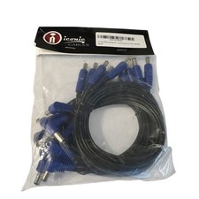 10 Pack Effects Pedal DC Power Patch Cables Cords Pedalboard 5.5mm / 2.1mm 18AWG