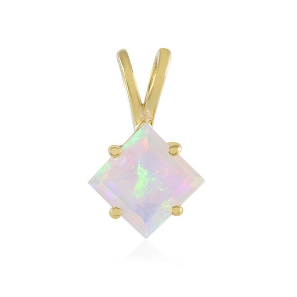 Cavill Welo Opal AnhäNger 1,16Ct Vergoldetes Sterlingsilber Quadrat-image