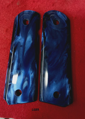 Pair of Kirinite  Dark Blue  Pearl Grips  for Colt 1911 Govt. Model