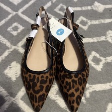 Women's London Flat Sling Back- A New Day Brown, Size 7.5