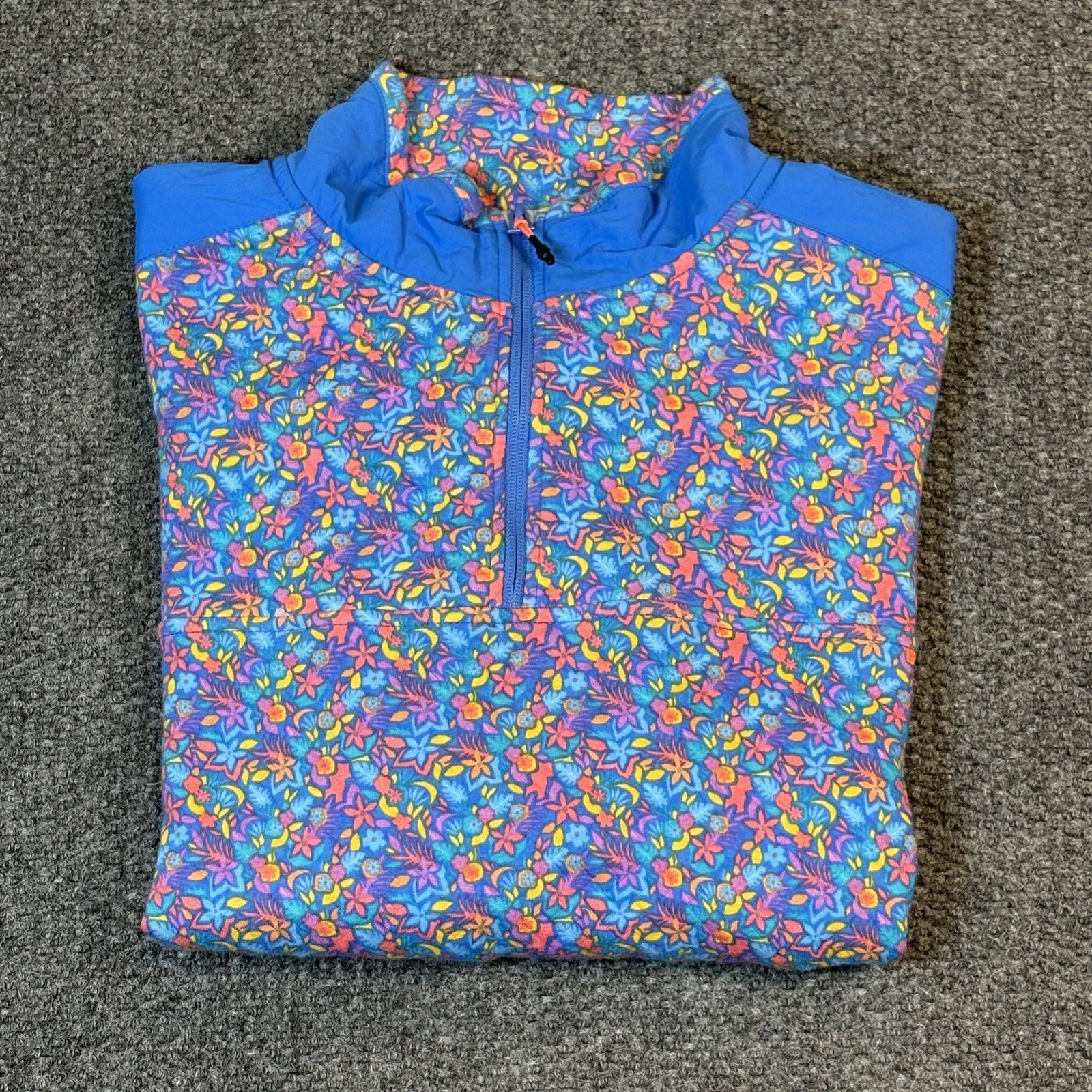 NWT Chubbies 1/4 Zip Pullover Men’s Floral Quilted “The Spade” Zip Pockets Sz L - product detail image 1