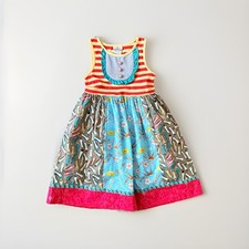 Matilda Jane Dress Girls Size 8 Colorful Wonderful Parade Ode To Shoes Tank