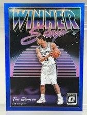 2018-19 Optic NBA #12 Winner Stays TIM DUNCAN Blue HOLO Prizm /85 San Antonio