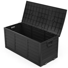 Portable Foldable Fast Installation Outdoor Storage Box 75GAL with Wheels