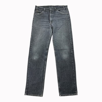 Vintage Levis 505 Jean Mens 34x32 Black Whiskered Fade Regular Straight USA 1992