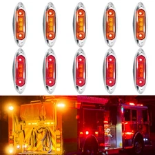 10x Red/Amber LED Clearance Side Marker Light Indicator Lamp Truck Trailer Lorry
