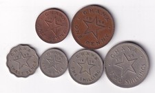 Ghana 6 coins (Pre Decimal) 1958-1961 all different & listed #7