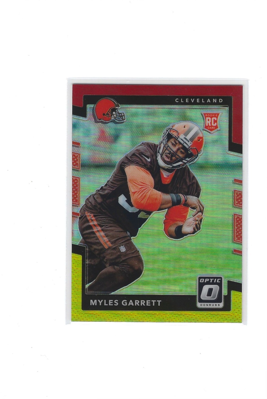 2017 Panini Optic Myles Garrett Red Yellow Prizm Rookie Pack Fresh Centered