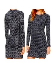 Tory Burch Terserra Navy White Geometric Print Dress XS