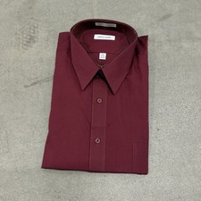 NWT Pierre Cardin 17-17 1/2 34/35 Men's Maroon Dress Shirt
