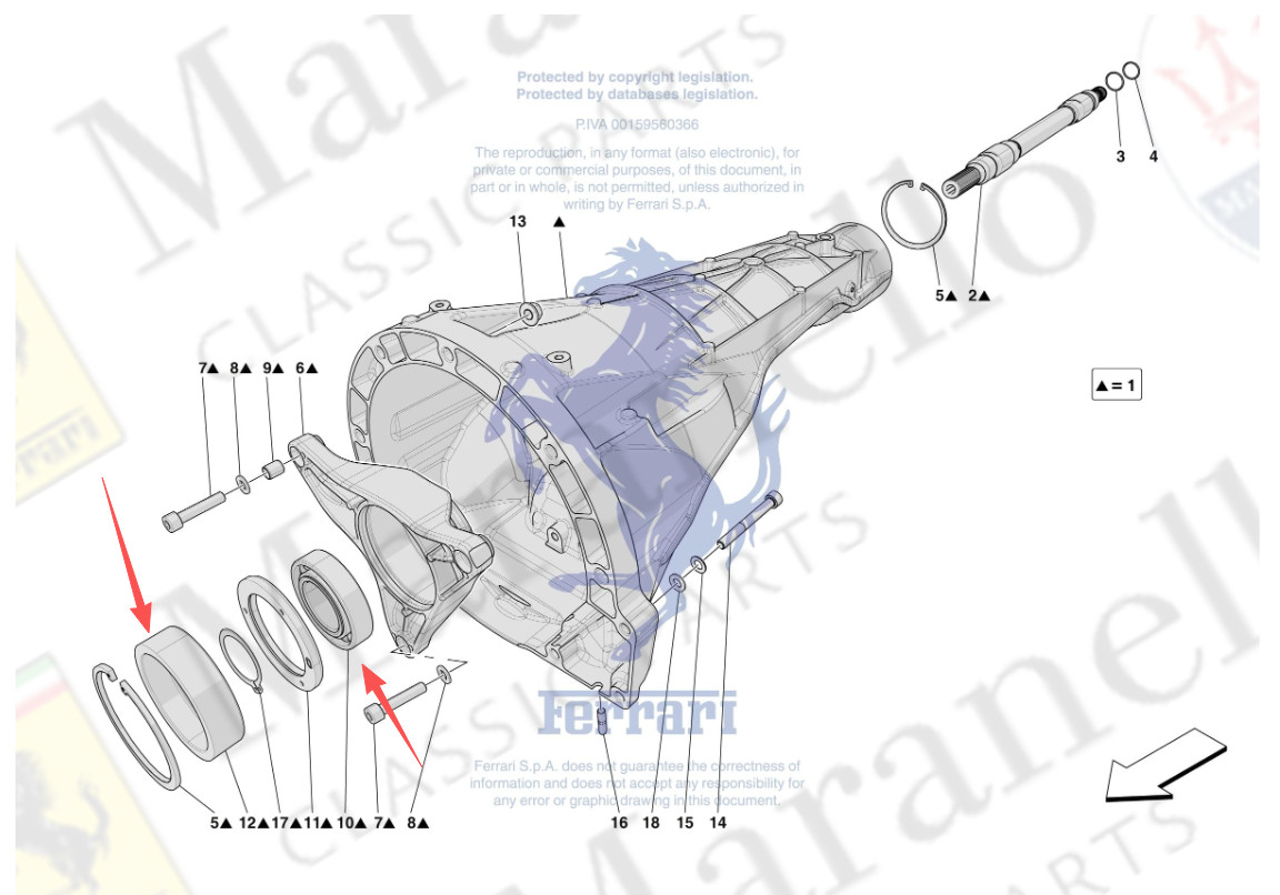 Ferrari 12Cilindri Transmission P/N 252524