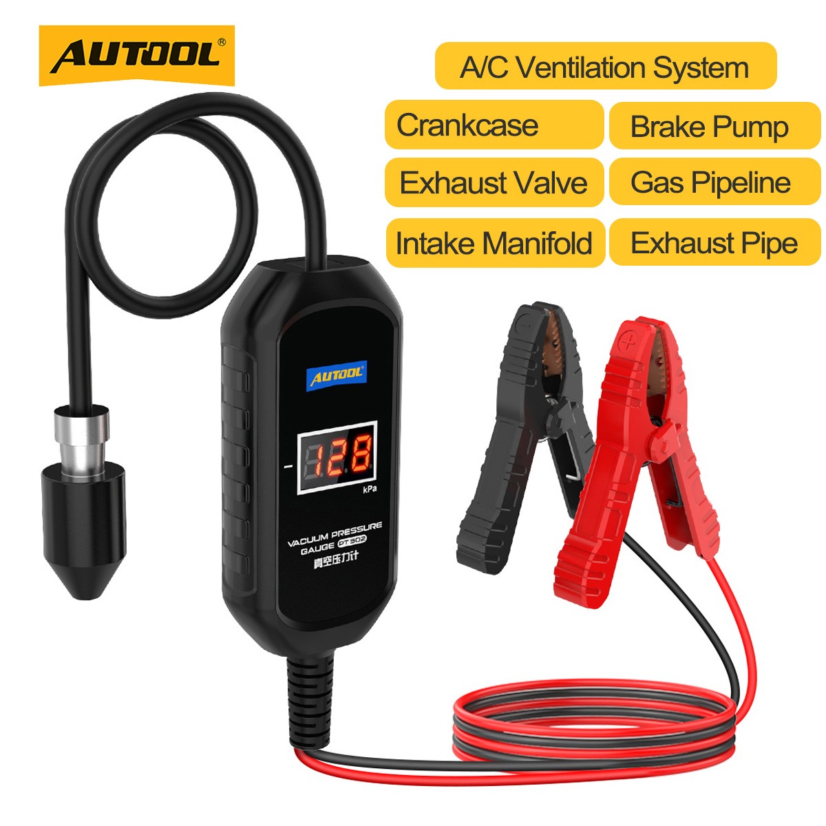 Digital Manometer Vacuum Air Pressure Tester For Intake Manifold Exhaust Valve