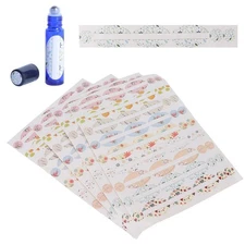4 Sheet Essential Oil Bottle Labels Portable Perfume Bottle Colorful Labels