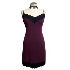 Lace Slip Dress Emo Grunge Gothic Cozy Stretch NIghtgown Negligee Small