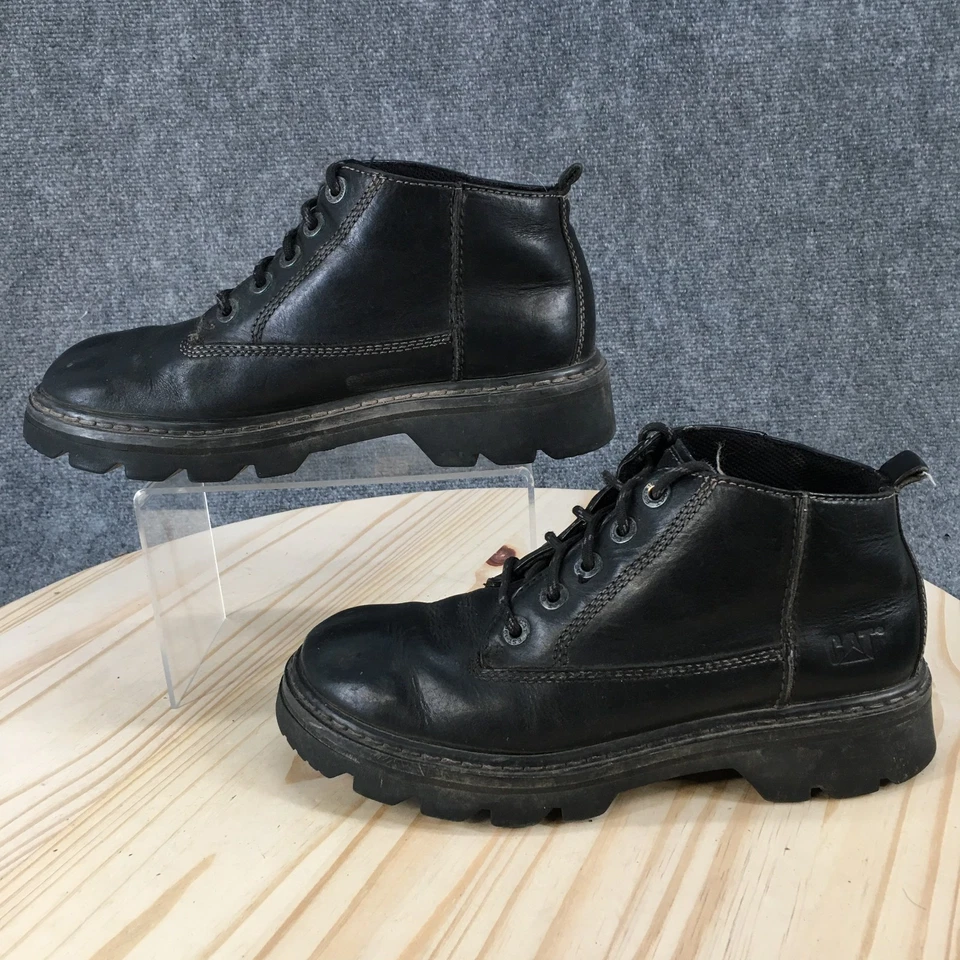 Cat Boots Womens 8.5 Ankle Bootie Black Leather Casual Comfort Lace Up Round Toe - Image 2 of 4