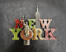 FRIDGE MAGNET 3D NEW YORK EMPIRE STATE BUILDING STATUE OF LIBERTY METAL