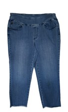 Belle by Kim Gravel Primabelle Regular Cropped Jegging Medium Wash Frayed Hem 14