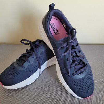 Skechers Women's 8 Go Run Ultra Go Elevate Sneaker Navy Blue Pink White
