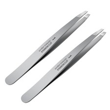 Tweezers Set - Professional Stainless Steel Slant Tweezers, Precision Tweezer...