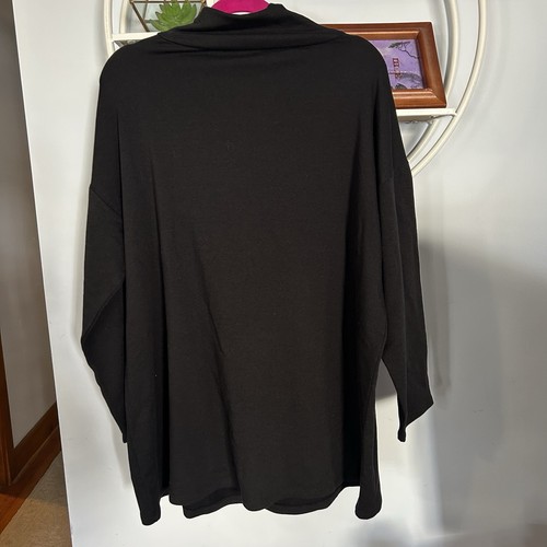 Eileen Fisher Women’s XL Extra Large Black Mock Neck Long Sleeve Tunic Shirt - Bild 2 von 5